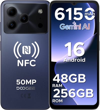 DOOGEE Note 56 Plus - Smartphone - Telefoon - 48 GB RAM+ 256 GB ROM (2TB/TF) - 50 MP camera - 6150 mAh/18W - 6.56 inch 90Hz - Gemini AI - Widevine L1 - NFC - Face ID - Vingerafdruk - GPS - Paars