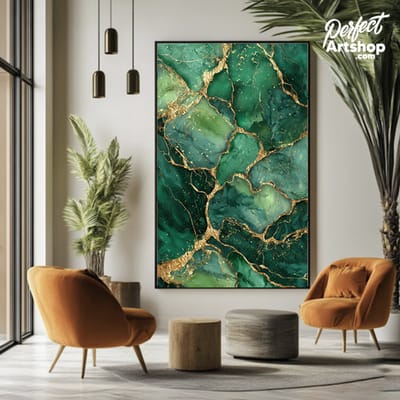 EMERALD FOREST LUX - Wanddecoratie 60x80 cm - Aluminium - Luxe Kunst aan de Muur