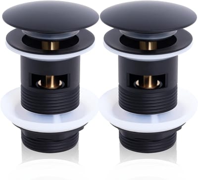 Wastafelafvoer Set - Pop-up Ventiel - Afvoer Reparatie - Zonder Overloop - G1-1/4 Inch - Mat Zwart