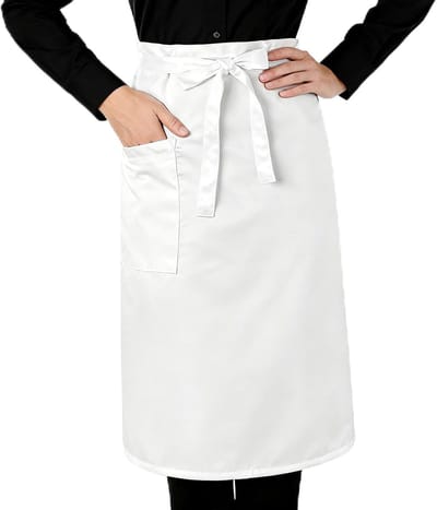 Voorbinder schort 68 x 54 cm - wit bistroschort - verstelbaar - ideaal voor koken en horeca - SnelShoppen