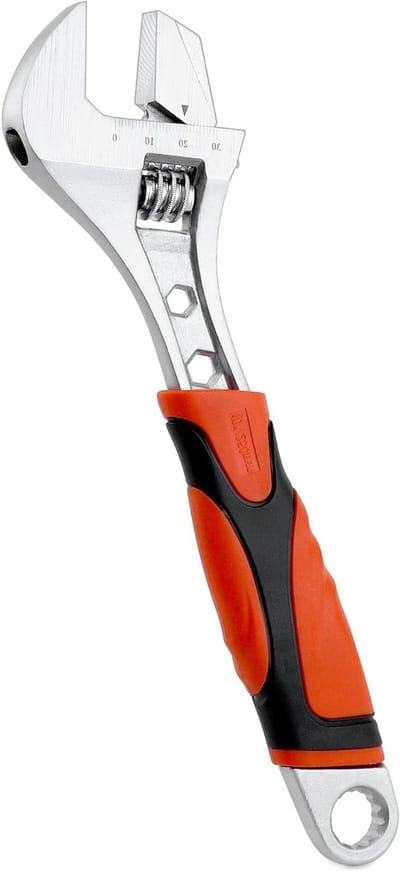 Verstelbare 3-in-1 Steeksleutel met Zachte Grip, Maximaal Openingsvermogen 30mm, Vanadium Staal Sleutel voor Kluswerk en Onderhoud