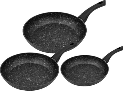 Koekenpan Ø 20/24/28cm - Inductie - Pannenset - Anti-Aanbak - Alle Warmtebronnen - PTFE en PFAS vrij