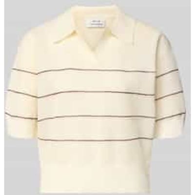 Gebreid shirt van viscosemix met polokraag model 'Pringi'