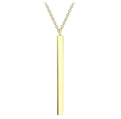 WeLoveSilver - zilveren ketting met gold plated staafje - minimalistisch