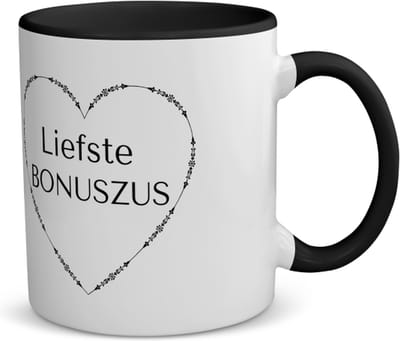 Akyol - liefste bonuszus koffiemok - theemok - zwart - Zus - de liefste bonuszus - verjaardag - cadeautje voor zus - zus artikelen - kado - geschenk - 350 ML inhoud