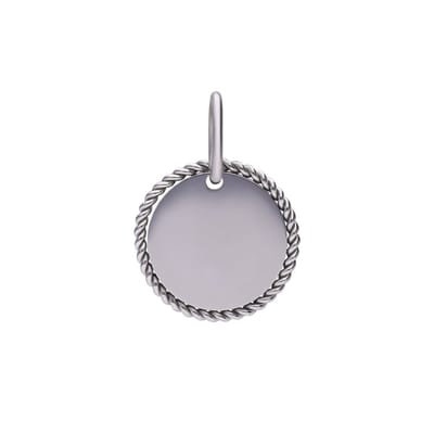 Lucardi Dames Stainless steel bedel munt bewerkt - Hanger - Staal - Zilverkleurig