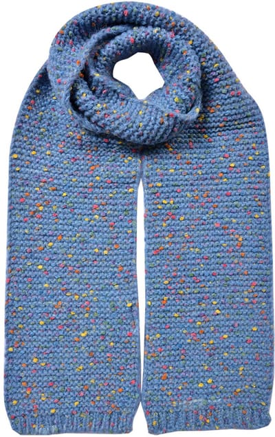 Clayre & Eef Wintersjaal Dames 14x146 cm Blauw Synthetisch
