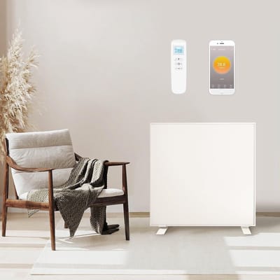 Infraroodpaneel - Verwarming paneel - Bijverwarming ruimte - Afstandsbediening Wifi - 700 Watt - Wit rood