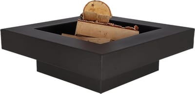 Vierkante vuurschaal - Buitenhaard - Gezellig vuur stoken - Moderne stijl - 57.7 cm breed - Zwart