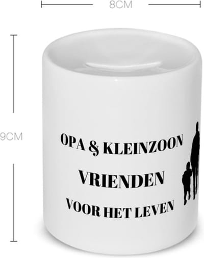 Akyol - opa en kleinzoon vrienden voor het leven Spaarpot - Vriend - opa/kleinzoon - opa cadeautjes - cadeau - kado - geschenk - kleinzoon verjaardag - kleinzoon artikelen - 350 ML inhoud