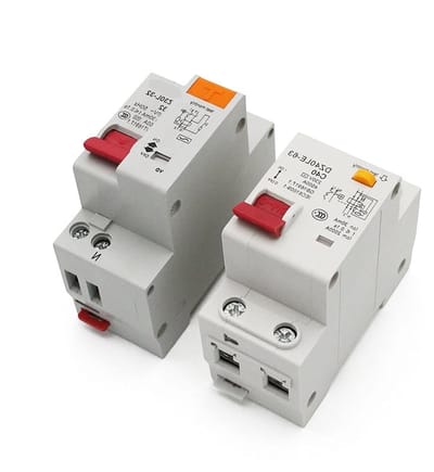 Aardlekschakelaar - Veiligheidsschakelaar - Elektrische Beveiliging - Overstroom Kortsluitbeveiliging - 40 A - Grijs