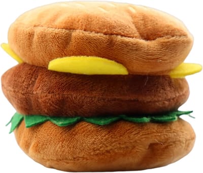 Hondenspeelgoed Hamburger - Kauwspeelgoed Puppy - Tandverzorging Hond - Duurzaam Slijtvast Materiaal - 9 x 9 x 8.5 cm