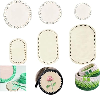 Natuurlijke Houten Mand Bodems in 6 Maten, Perfect voor Haakprojecten, DIY Mand Weven en Creatieve Decoratie