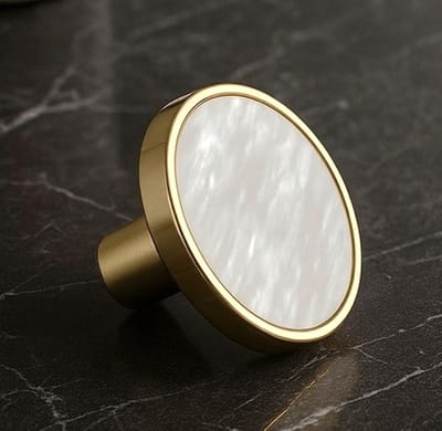 MSQDESIGN - Kastknop Goud Wit - Kastknoppen Goud Wit - Deurknopjes voor kast - Deurknop Goud Wit - Deurknopjes Goud Wit - Handgreep Goud - Meubelknop Goud - Meubelknoppen Goud - Deurknopjes Goud - Deurknoppen Goud - Ladeknoppen voor deurtjes