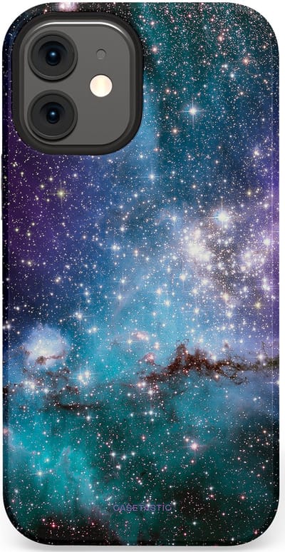 Casetastic Hoesje Geschikt voor Apple iPhone 12 Mini - Stijlvolle Beschermende Duo-layer Case - Nebula nachtdroom