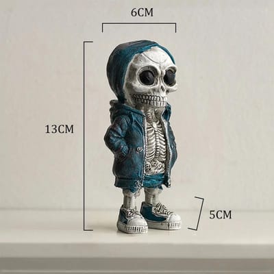 Skeletbeeldjes Creatieve Hars Handwerk Beeld Standbeeld Schedel Halloween Schedel Afschuwelijke Ornamenten voor Huis Bureau Decor Auto Display gray