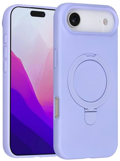 Telefoonhoesje geschikt voor iPhone 17 Air - Magnetische Backcover met Ringstand - Geschikt voor MagSafe-accessoires - FuturiQ - Lila