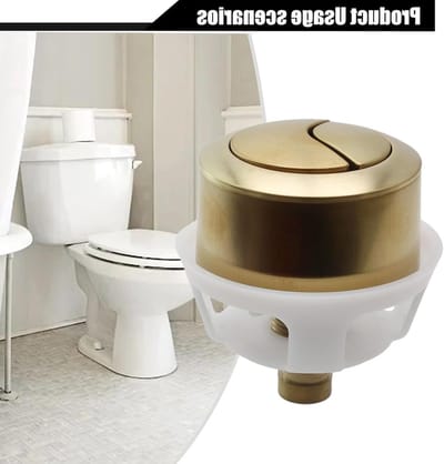 Toilet Spoelknop - Reservoir Onderdelen - Badkamer Reparatie - Verborgen Kabel Bediening - Φ59 mm - Goud