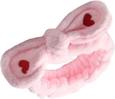 Make-up haarband - Cosmetische haarband - Roze met hartjes