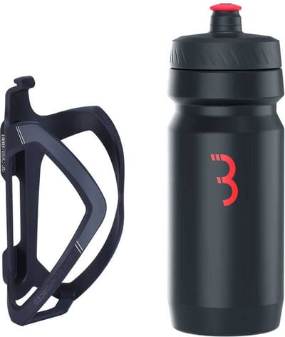 BBB Cycling FlexCage - Lichtgewicht Bidonhouder met Bidon - 550ml - Zwart / Rood - Racefiets & Mountainbike - Drinkbushouder Fiets - BBC-36C