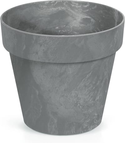 Prosperplast Bloempot/plantenpot - betonlook - grijs - kunststof - Dia 14 cm - buiten/binnen
