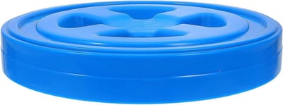 Plastic Emmerdeksel - Schroefdeksel - Opslag en Transport - Lekvrije Sluiting - 31x31 cm - Blauw