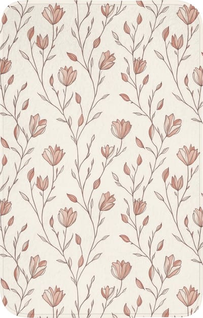 WC mat 50x80 cm - Antislip - Patroon - Klassiek - Roze - Toiletmat - Vloermat - Douchemat - Toilet tapijt - Toiletmatten