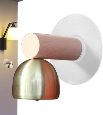 Deurbel - Winkelbel Ornament - Entree Verfraaien - Zonder Boren - 8 x 5 cm - Houtkleur