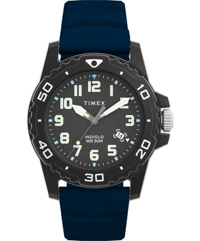 Timex Main Street Main Street TW5M61100 Horloge - Siliconen - Blauw - Ø 42 mm