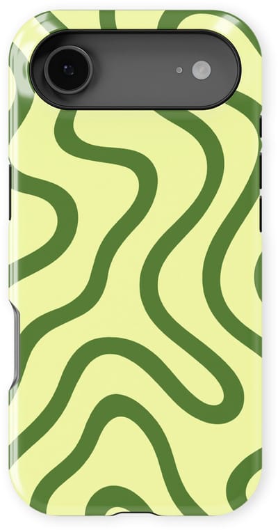 DripCase Curvy Lines Hoesje geschikt voor iPhone 17 Air | Backcover met Mag | Design Tough Case geschikt voor iPhone 17 Air Leaf Loop