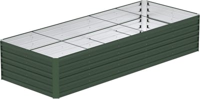 300x60x58cm Groen Metalen Bloempot voor Verhoogde Bloembedden, 2160L Verzinkt Staal, Rechthoekig Plantenbed om Zelf te Bouwen, Outdoor Plantenbak voor Groenten/Bloemen/Fruit/Kruiden, NAIZY