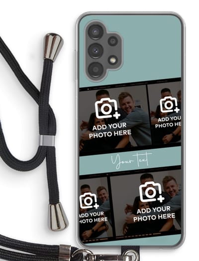 Gepersonaliseerd - Case Company® - Hoesje met koord geschikt voor Samsung Galaxy A13 4G hoesje met Koord - Filmrol N°2 - Telefoonhoesje met Zwart Koord - Bescherming aan alle Kanten en Over de Schermrand