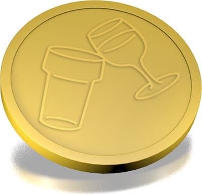 CombiCraft Reliëfmunten bier en wijn goud - 250 stuks