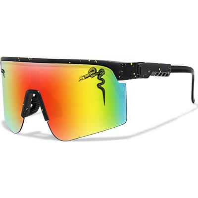 Vis Zonnebril Heren Groot Montuur UV Bescherming Gepolariseerde Lens Willekeurig Stippen Design voor Buiten Sporten Wandelen