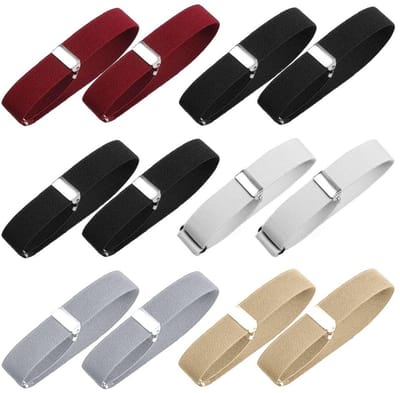 Dailygoods- Mouwhouders 6 Paar - Verstelbare Hemdhouders - Antislip - Polyester - Diverse Kleuren - Elastisch en Duurzaam - Hemdhouder