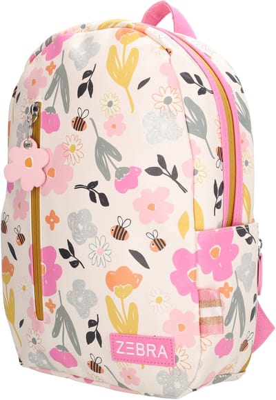 Zebra Trends Lily Rugzak - Meiden - Schooltas - Kinderrugzak - Flessenhouders - Girls - School - Rugtas - Bloemetjes & bijtjes