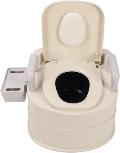 Toilet Stoel - Commode Stoel - Ondersteuning bij Toiletgebruik - Verstelbare Hoogte - 60 x 55 x 25 cm - Wit