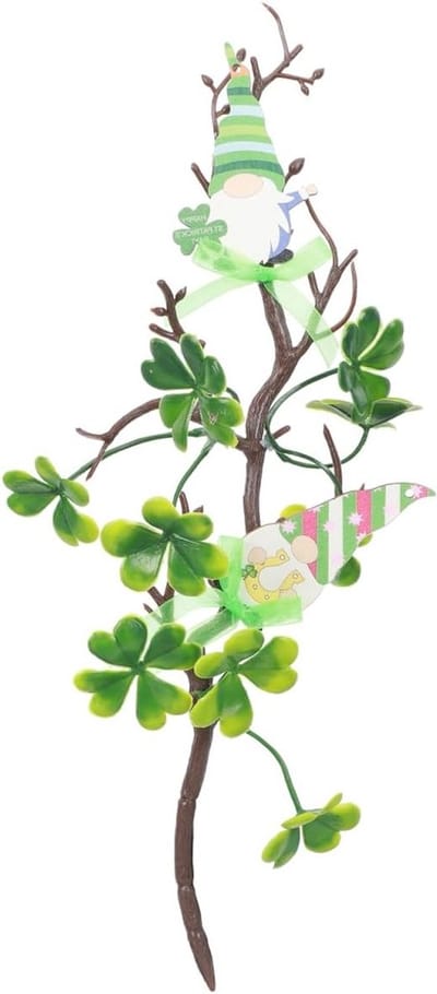 Ipetboom St Patrick's Day Shamrock Kunststof tak, decoratief kunstklaverblad voor Ierse party, tafel, kamerdecoratie - ShopVlot