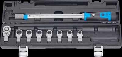 SW-Stahl 03880L professionele momentsleutelset met inzetvierkant 14x18 mm 40-200 Nm 9-delig I insert omschakelratel 1/2 inch en insert ringsleutel 13, 15, 16, 17, 18, 19, 21 mm