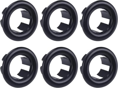 Wastafel Overloop Ringen - Afdekking Gaten - Voorkom Waterlekkage - Verchroomd ABS Plastic - 6 Stuks - Zwart