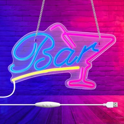Dailygoods- Neonbord Dimbaar - LED Lichtreclame - USB Neonlicht - Bar Decoratie - Party/Restaurant - Vloeiende Lichteffecten