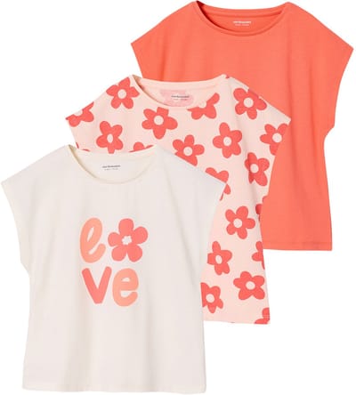 Vertbaudet Set van 3 Basics meisjesshirts met korte mouwen