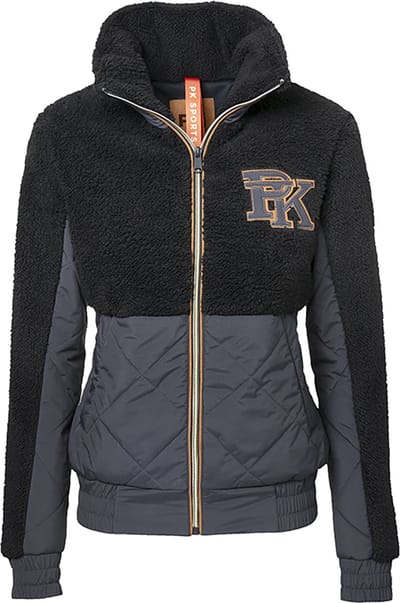 PK International Sportswear - Jacket - Jas - Teddy - Magic - Charcoal - Donkerblauw/Grijs - Hoge Kraag - Ritszakken - S/36