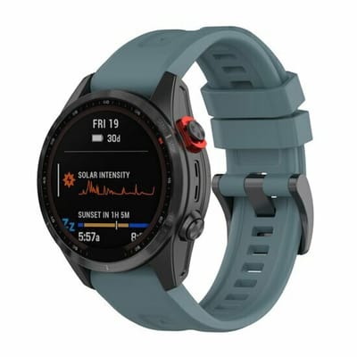 By Qubix - Geschikt voor Garmin bandje - 20mm Quickfit - Siliconen sportbandje - Grijsblauw - Geschikt voor Garmin Instinct E - 40mm