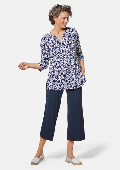 Jersey broek VERA van elastisch materiaal - marine - Gr. 38 van Goldner Fashion