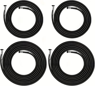 Set van 4 elastische touwen voor strandstoelen - Universele elastische touwen voor strandstoelen - Vervangende accessoires voor tuinstoelen - Geschikt voor ligstoelen, relaxstoelen en tuinstoelen - Zwart (2 x 2,45 m + 2 x 1,45 m)