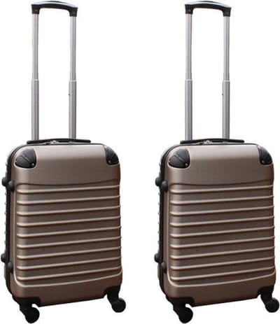 Kofferset 2 delig ABS handbagage koffers - met cijferslot - 39 liter - goud