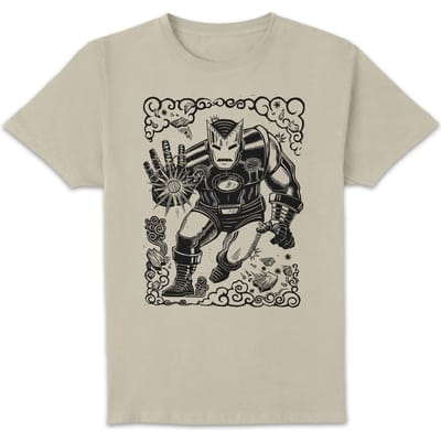 Marvel Ironman Line Art Unisex T-Shirt - Cream - S