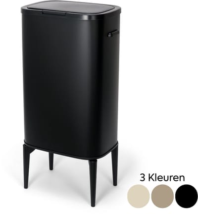 Stowe Prime Bin - Prullenbak 60 Liter - Mat Zwart - Fingerprint Proof - Metaal - Afvalemmer - Vuilnisbak - Afvalbak