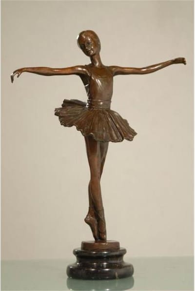 bronzen beeld - baletdanseres - decoratie - 29,4 cm hoog